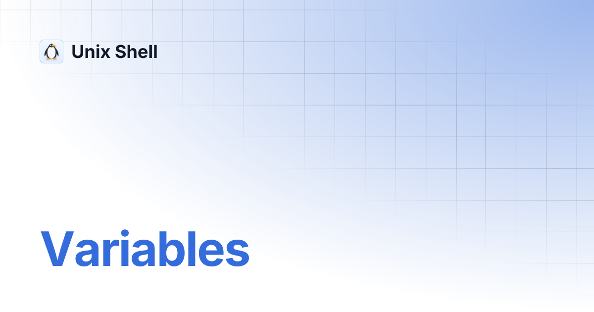 Variables | Unix Shell